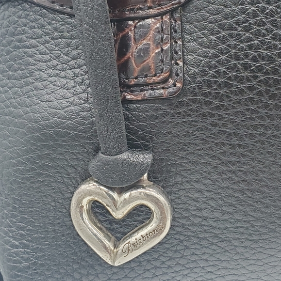 Brighton Black & Brown Pebble Leather Handbag - Picture 14 of 15